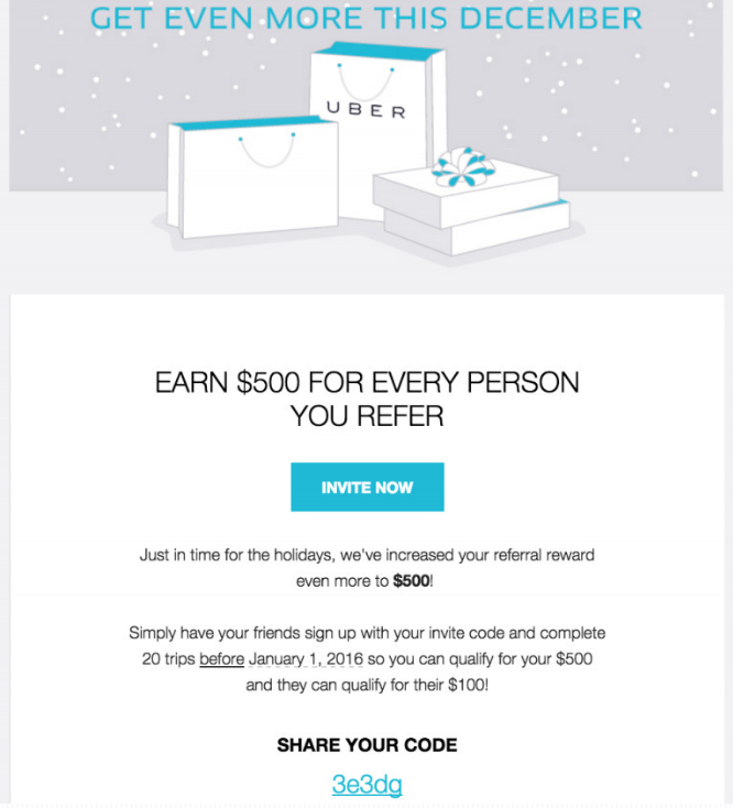Chiến dịch giới thiệu khách hàng của Uber